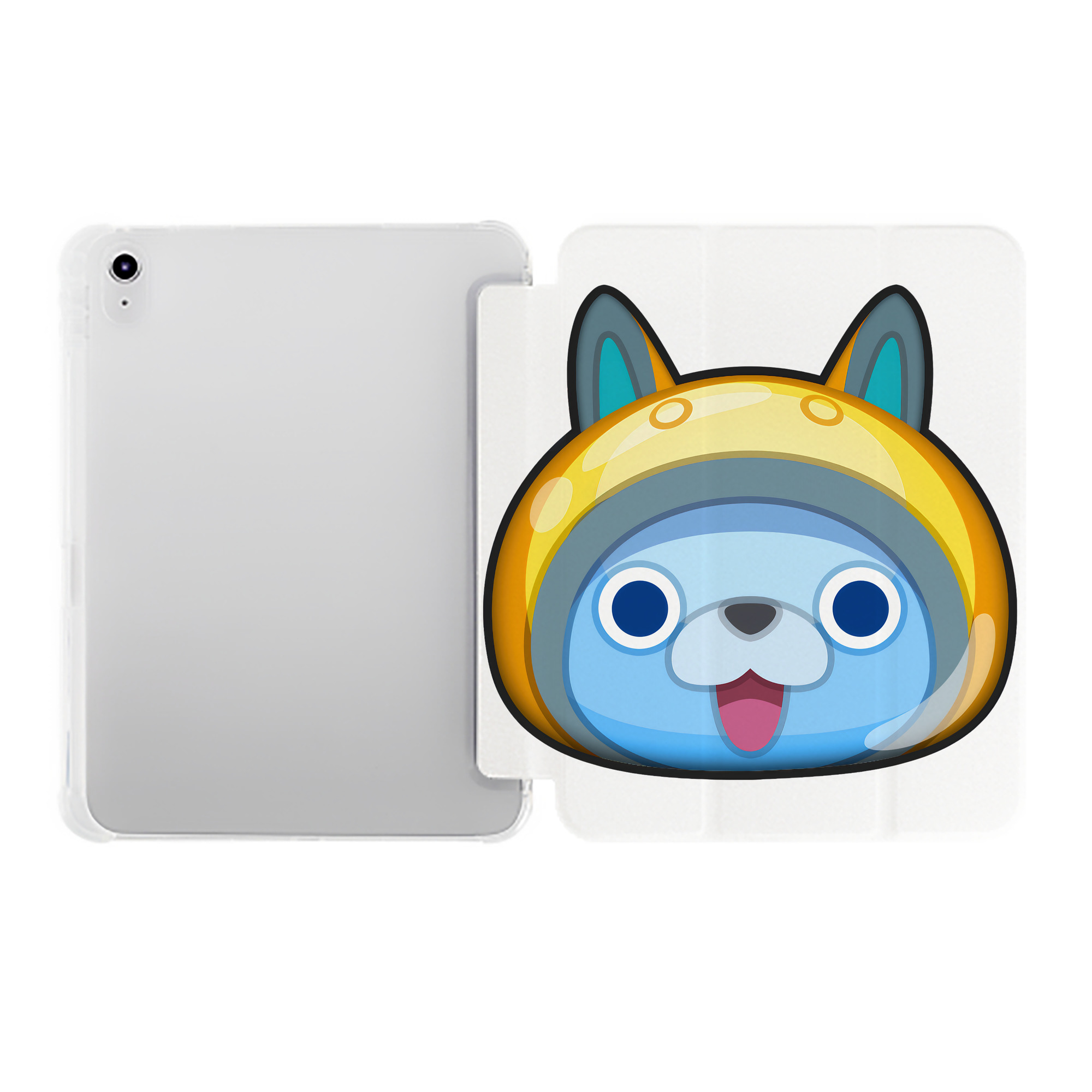 （画像用） 妖怪ウォッチ Yo-kai Watch IPad ケース ペン収納付き 三つ折りスタンド PUレザー×シリコン 対応機種9.5/10.5/10.9インチ